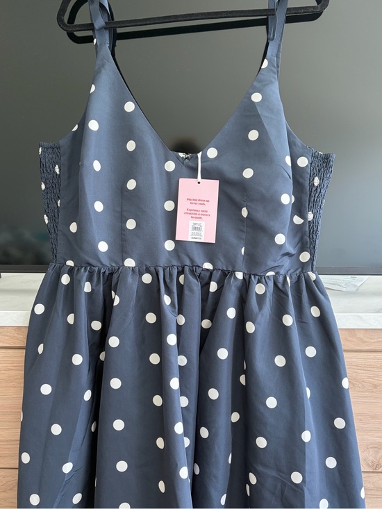 Old Navy Dresses & Skirts - Old Navy XL The Occasion taffeta Blue Polka Dot A-Line Sundress